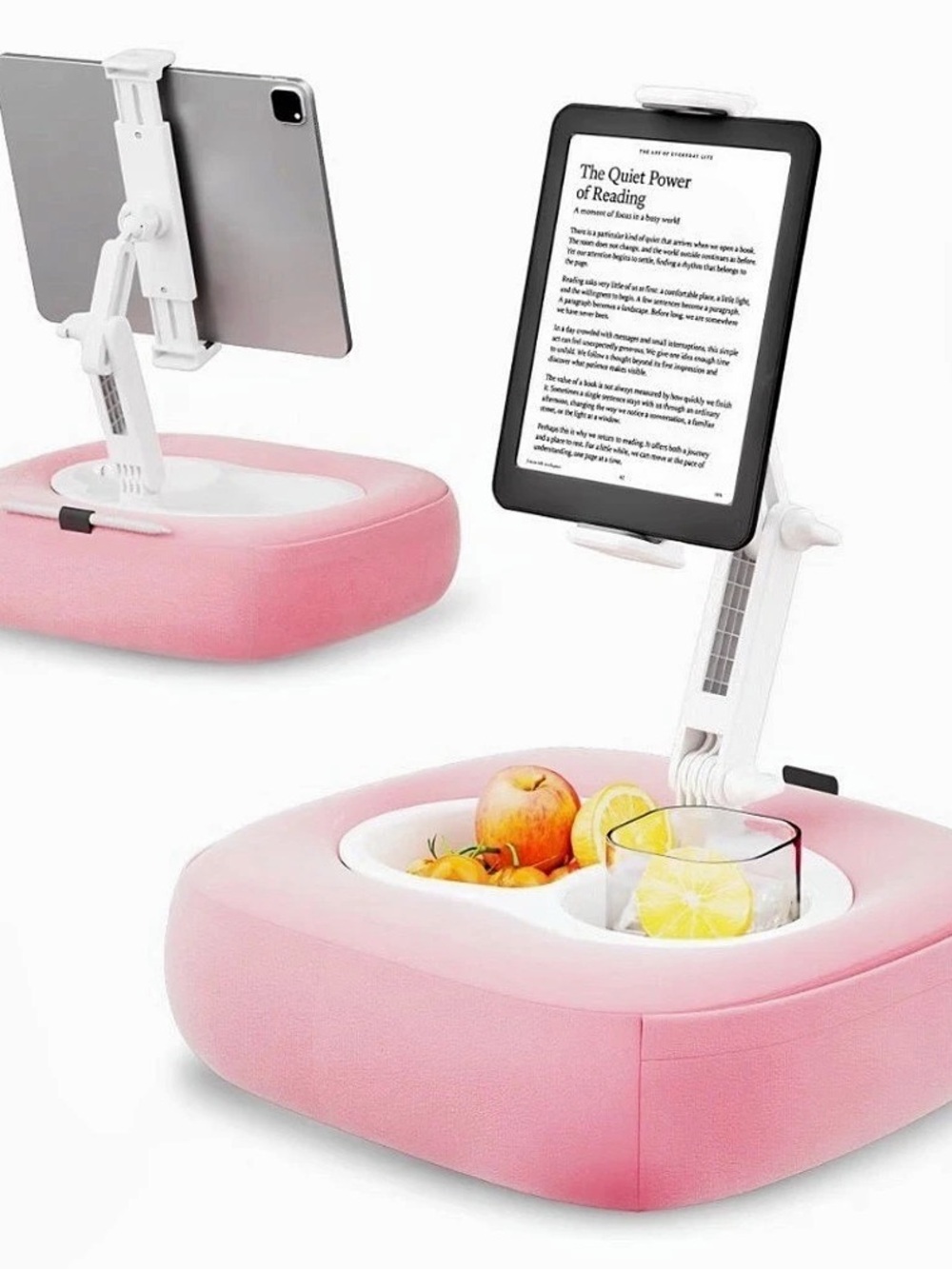 Tablet Pillow Stand with Snack Bowl